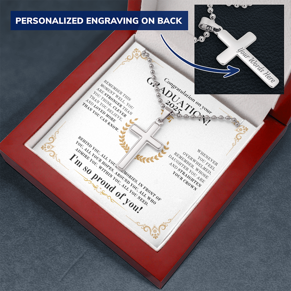 Personalized Cross Graduation Necklace