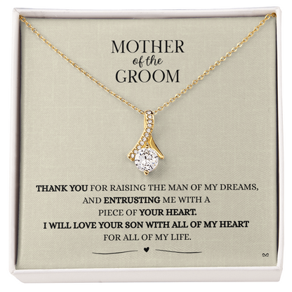 Mother of the Groom Necklace –Alluring Beauty Necklace - Light Linen