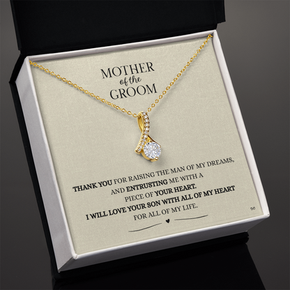 Mother of the Groom Necklace –Alluring Beauty Necklace - Light Linen