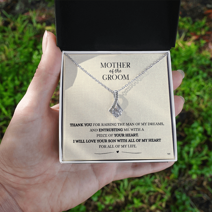 Mother of the Groom Necklace –Alluring Beauty Necklace - Light Linen