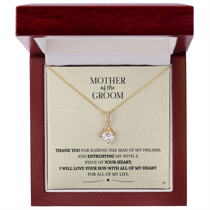 Mother of the Groom Necklace –Alluring Beauty Necklace - Light Linen