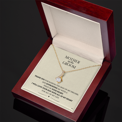 Mother of the Groom Necklace –Alluring Beauty Necklace - Light Linen