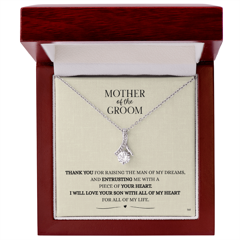 Mother of the Groom Necklace –Alluring Beauty Necklace - Light Linen