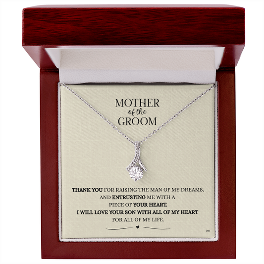 Mother of the Groom Necklace –Alluring Beauty Necklace - Light Linen