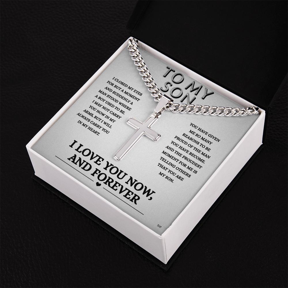 Honor, Faith, Legacy – Cross Necklace Gift for My Son - Forever- Shadowed