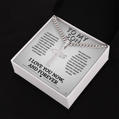 Honor, Faith, Legacy – Cross Necklace Gift for My Son - Forever- Shadowed