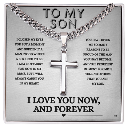 Honor, Faith, Legacy – Cross Necklace Gift for My Son - Forever- Shadowed